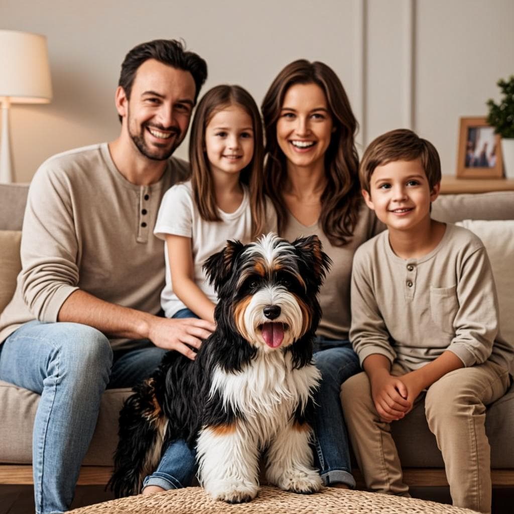 The Botha Family with their Biewer Terrier Max
