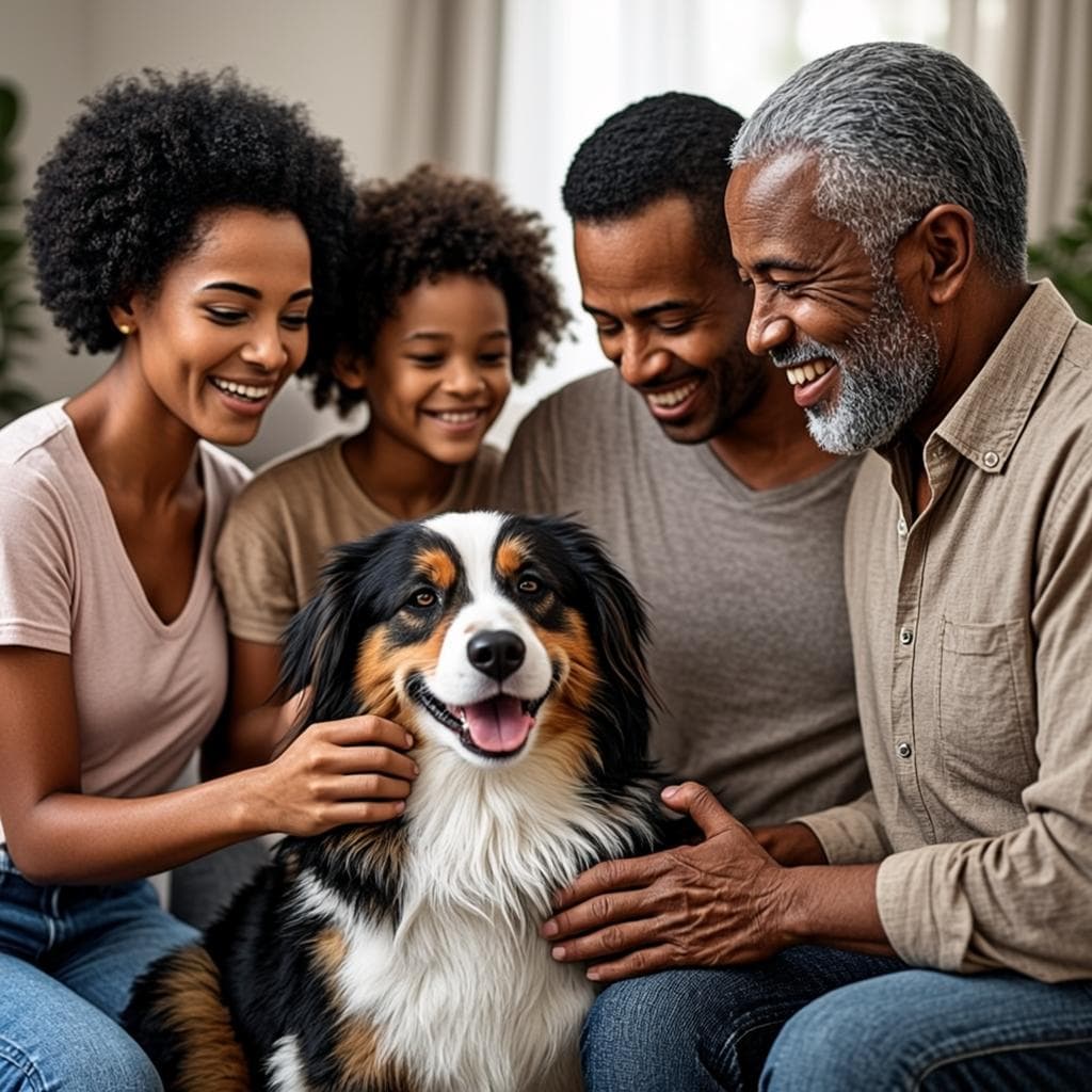 The Mokoena Family with their Biewer Terrier