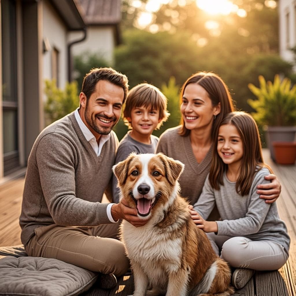 The Naidoo Family with their Biewer Terrier