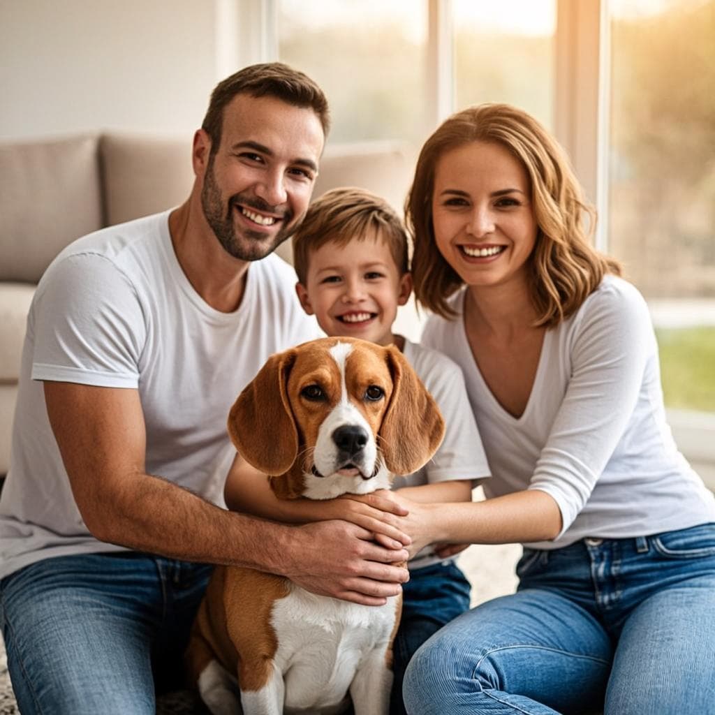 An IRMADU family with their grown Biewer Terrier