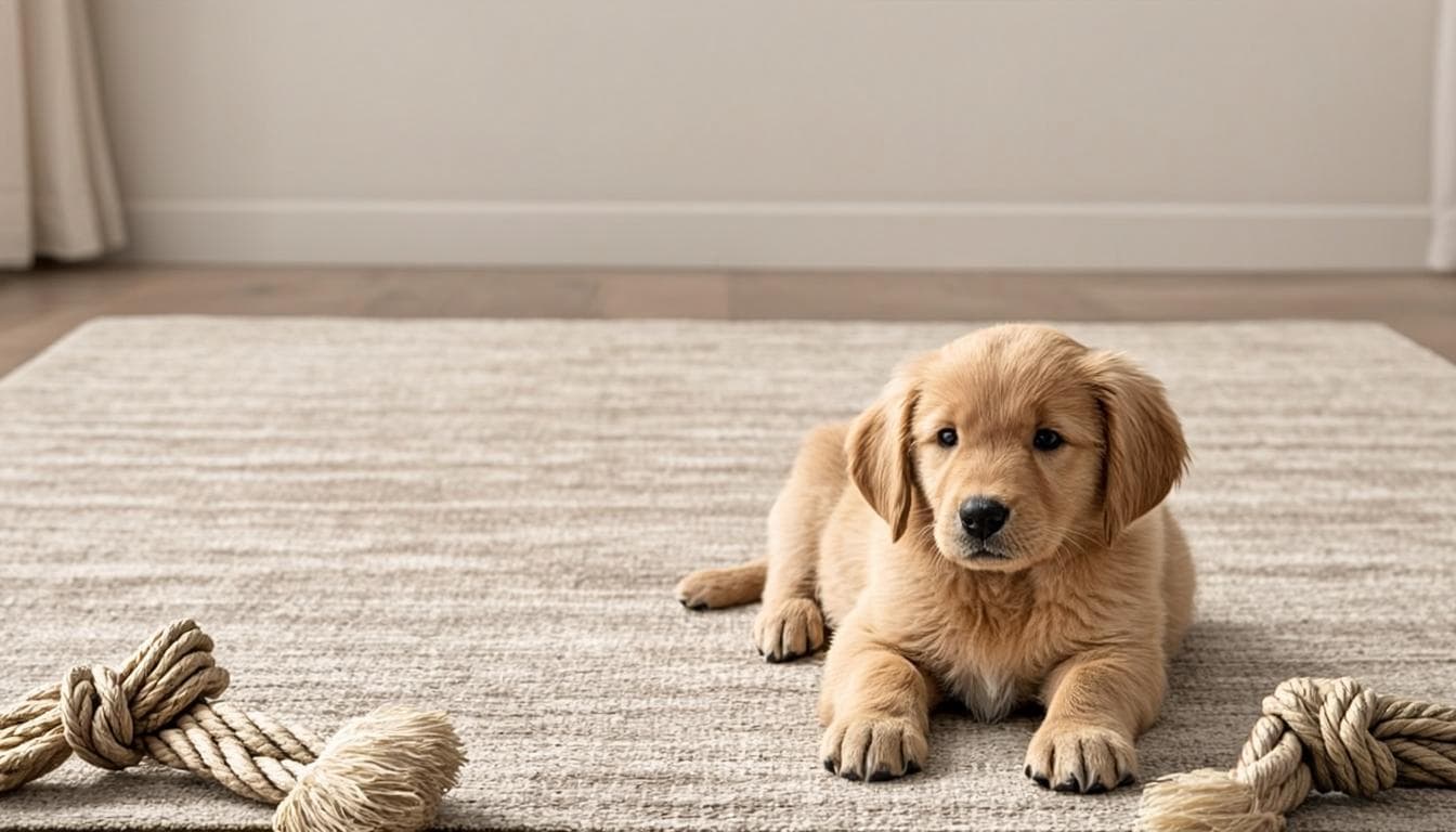 A safe indoor play area for puppies